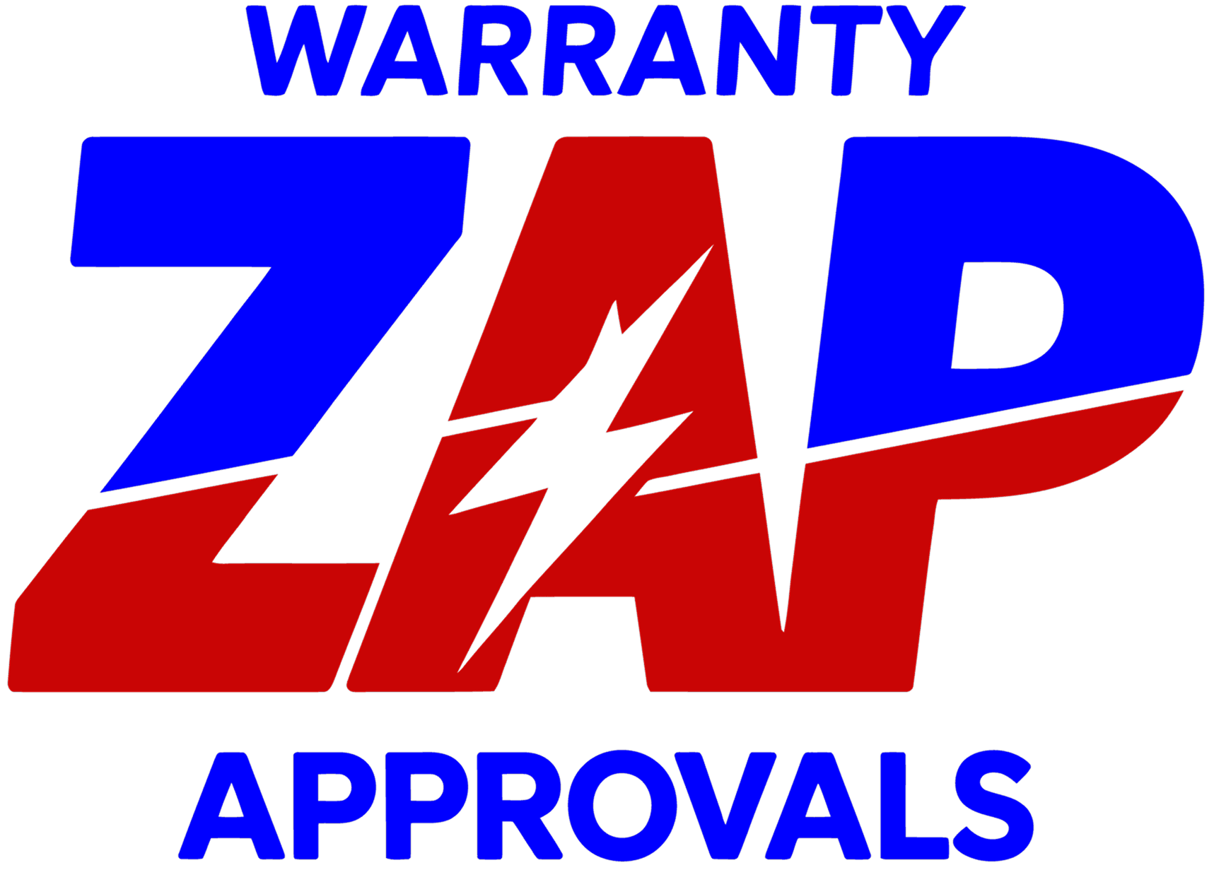 Warranty ZAP Approvals logo in blue and red.